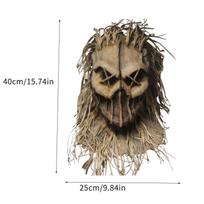 Halloween Scary Burlap Scarecrow Mask Horror Latex Full Head Mask Adult Cosplay Costume Prop for Haunted House Party