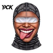 Windproof Ski Mask Man Woman Face Print Balaclava, Realistic for Halloween Costume Soft Cover Parties, Winter Hood Outdoor Cycling Snowboarding Themed H brown