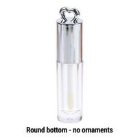 1Pcs Silver Heart-Shaped 2.5Ml Empty Lip Balm Tubes Transparent Lip Gloss Tube Container With Cap Cosmetic Sample Container