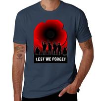 Lest We Forget Tshirt Fashion Casual Short Sleeve Top 4XL black
