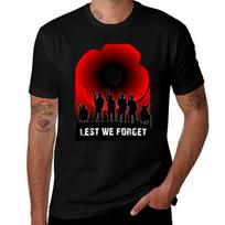 Lest We Forget Tshirt Fashion Casual Short Sleeve Top 4XL brown