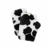 Fleece Lined Half Finger Mittens Elastic Cuff Faux Fur Handwarmer Plush Wrist Sleeve  Office Typing Style 3 white