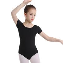 Rankovė Pagrindinis Komanda Mergaitės Trumpas Triko Vaikams Baletas Šokis Gimnastika Triko Šokio apranga Kostiumas 5-6 Years juoda