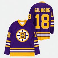 Happy Gilmore 2 Ledo Ritulio Moteriškas Džersis 18 V formos iškirptė Ilgomis Rankovėmis Juoda Auksinė Juostelė Boston Bruins Stiliaus Unisex Vyrams Moterims Filmų Gerbėjams Dovanos 4XL yellow