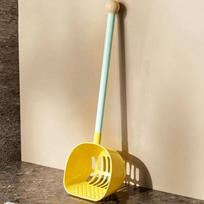 Detachable Extended Cat Litter Scoop Long Handled Plastic Cat Poop Shovel Non-Stick Deepen Cat Sand Shovel Pet Toilet geltona