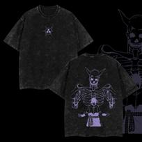 Sasuke Susanoo Skeleton T-shirt Naruto Manga Tee Vintage Washed Oversized Retro Anime Harajuku Streetwear Mens Graphic Clothes 4XL black