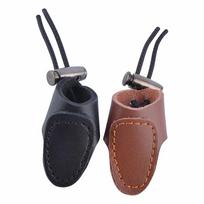 Archery Traditional Bow Finger Guard Tab Handmade Double-deck Cattle hide Leather Thumb Ring 5