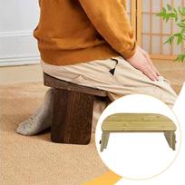 Meditation Bench Foldable Wood Prayer for Buddhist Low Seat Teahouse white