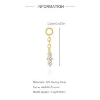 AIDE 1 Piece 925 Sterling Silver Spare Parts Chains Part For Stud Earring Piercing Hoops Drop Earring Women Fine Jewelry Gift 1piece beige