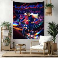 Lamin Yamal Custom Your Name Wall Decor Tapestry Art For Pet Memorial Birthdaywedding Party Backdrop Family Gift 130cmx150cm
