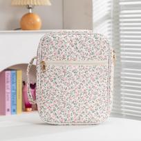 Cute Quilted Book Sleeve With Zipper Dustproof Book Carrying Case Embroidered Book Storage Bag Gift gray