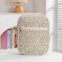 Cute Quilted Book Sleeve With Zipper Dustproof Book Carrying Case Embroidered Book Storage Bag Gift