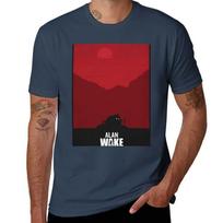 Alan Wake 2 Tshirt Work Daily Short Sleeve Top S red