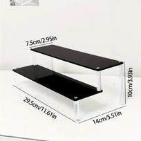 Black Acrylic Multifunctional Perfume Ladder Display Shelf Desktop Storage Box Suitable For Storing Cosmetics And Other Jewelry