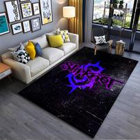 Area Rug, Slipknot Purple Blue Tribal Logo Distressed Grunge Dark Print, Man Cave Decor, Non-Slip Mat 90x130cm(35x51in)