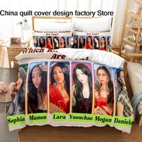Hot Personality KATSEYE Bedding Set Single Twin Full Queen King Size Bed Set Kids Bedroom Duvetcover Sets Personality KATSEYE 2 EU Single(135x200cm)