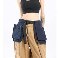Multi-functional Waist Pack Multi-pocket Fanny Pack Tool Pouch Apron Belt Bag  Travel mėlyna