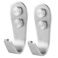 1 Pair Hook Stainless Steel Clothes Towel Robe Wall Mount Hanger Holder for Home Bathroom