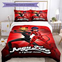 3pcs Ladybug Bedding Set Duvet Cover Closure Includes 1 Duvet Cover & 2 Pillowcases, Soft and Comfortable for All Seasons. 140cmx200cm