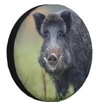 1Pcs Car Pu Leather Spare Tire Cover Wild Animal Boar  For Jeep Honda Toyota Land Crusier SUV 4WD Wheel Protectors Accessories 17inch