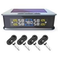 Tire Pressure Monitoring System, Solar Power Tire Pressure Monitor with 4 Internal Sensors, Security Alarm, Real time