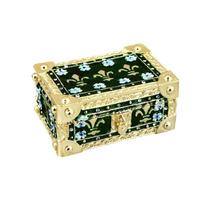 Rectangular Jewelry Box with Zinc Alloy Body, Open Interior, Magnetic Closure, and Ornate Floral Raised Detailing