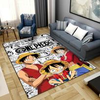 Anime Luffy Piratų Spaudinio Kilimas Didelis Plotas Neslystantis Plaunamas Grindų Kilimėlis Miegamojo Namų Dekoras LXR146 100x120cm