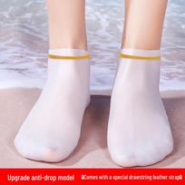Neperšlampamos silikoninės neslystančios nardymo kojinės su raišteliu snorkelingui ir plaukimui - Unisex didelio elastingumo paplūdimio avalynė Extra Large white
