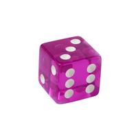19 mm kazino kauliukai su aštriais kraštais ir atitinkančiais serijos numeriais Skaidrūs permatomi D6 Royal Craps 1 Pcs purple