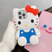 Sanrio Hello Kitty 3D animacinis lankelis Kawaii laikiklio dėklas iPhone 11 12 13 14 15 16 Pro Max Plus Mini Y2K Anti-Fall silikoninis dangtelis For iPhone 12 Pro