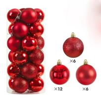 24Pcs 6CM Christmas Balls Big Ball Christmas Tree Pendant Ornaments for Party Decor 2027 New Year Navidad Gifts Accessory as picture