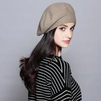 Women's Light Panel Knitted Beret with Elastic Core Yarn Pumpkin Hat French Winter Painter Hat M（56-58cm） kupranugaris