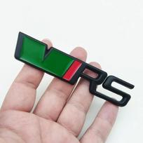 3D Metalinis RS Logotipas VRS Automobilio Priekinės Grotelės Emblema Galinės Bagažinės Ženklelis Skoda VRS Octavia 1 2 3 Rapid Kodiaq Karoq Fabia Kamiq Superb ydpf68 green