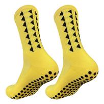Men's Mid-Calf Football Socks: Thick, Anti-Slip, Quick-Drying, Terry Loop, Silicone-Grip Sports Socks One Size geltona