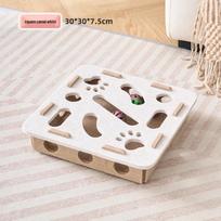 Cat Teaser Maze Box: Self-Entertainment, Boredom Relief, and Educational Digging Toy for Kittens. white