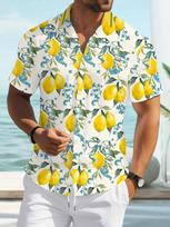 Summer Essential! Ethnic Tribal Print Short Sleeve Shirt, Casual Style XXL yellow