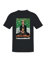 Frida Kahlo Vibrant Portrait with Floral Background Women's T-shirt Unisex T-Shirt L blue