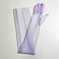 Full Finger Long Transparent Gloves Thin Mesh Driving Gloves Opera Prom Long Sheer Gloves  Women violetinė