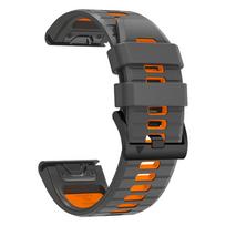 Dvispalvis silikoninis laikrodžio dirželis, skirtas „Garmin TACTIX DELTA/Instinct 2X/Descent Mk2 Mk2i G1/MARQ/Enduro 2“ greito pritaikymo 22 mm 26 mm dirželiui QuickFit 26mm black