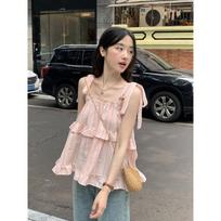 Women's Blue Striped Strappy Tube Top Camisole - Summer 2024 Hot Girl Holiday Style Medium