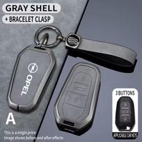 Zine Alloy Car Remote Key Case ZRYTJS5 Cover Protection Holder For Opel Mokka Corsa Astra Combo Grandland Insignia Frontera Accessories gray