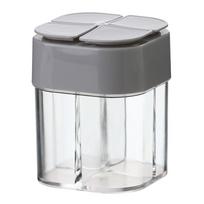 4-in-1 Seasoning Can with Lid Transparent Spice Dispenser 4-gram Outdoor Cooking Barbecue Salt Portable Split Seasoning Box
