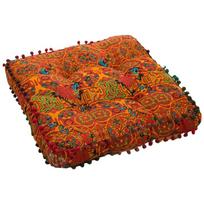 Boho Aksominis Apvalus Pufas Kvadratinė Sėdynės Pagalvėlė Langangė Tatamis Meditacijos Futonas Grindų Sėdynės Pagalvėlė Svetainė Biuro Kėdės Pagalvėlė 40cm orange