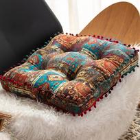 Boho Aksominis Apvalus Pufas Kvadratinė Sėdynės Pagalvėlė Langangė Tatamis Meditacijos Futonas Grindų Sėdynės Pagalvėlė Svetainė Biuro Kėdės Pagalvėlė 40cm