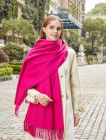 Korėjietiško stiliaus vilnos ir kašmyro žiemos skara/šalis - Unisex, Vienspalvė, Universali mados detalė 200*34CM (145g) pink