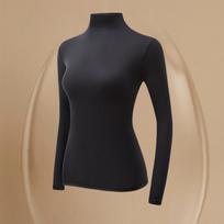 Ultra Thin Warm Thermal Underwear Set For Women High Elastic Turtleneck Thermo Top Pants Seamless Skin‑Friendly Winter L black