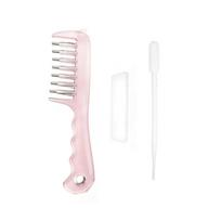 Rolling Metal Teeth Scalp Liquid Guide Comb Anti-Static Essential Oil Applicator  Scalp Beard rožinė