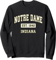 Notre Dame Indiana IN Vintage Edition Est. 1842 Proud Unisex Crewneck Sweatshirt M black