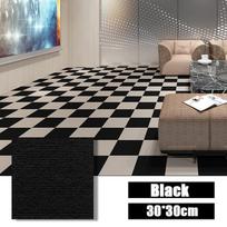 40PCS Self-adhesive Carpet Square 30x30cm Peel Stick Removable Sticker Floor Mats for DIY Home Furnishing Tiles Hallway Indoor 30X30CM black