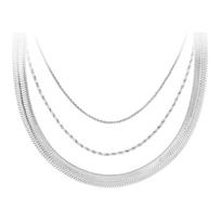 Calvin Klein Timeless Layered Minimalist Steel Necklace Women necklace 35000626 F,Necklace white